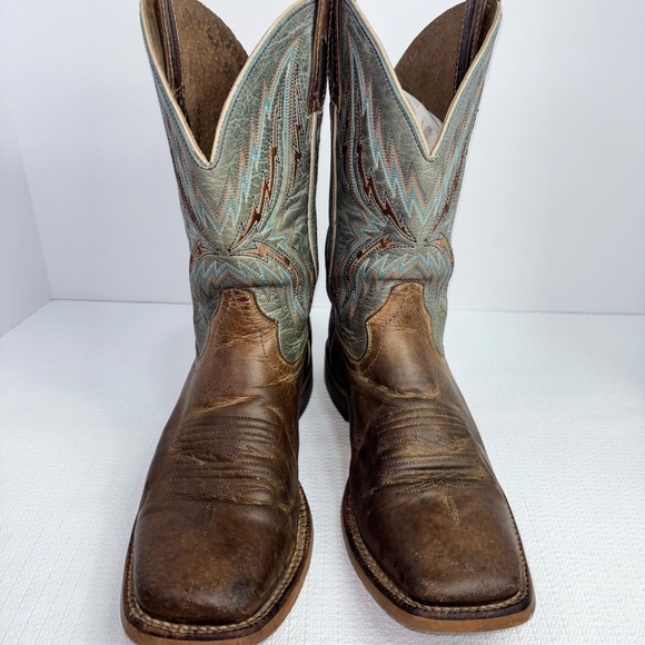 Ariat Arena‎ Rebound Western Boots Men's 9D Square Toe Cowboy 3 Tone Leather - Picture 2 of 7